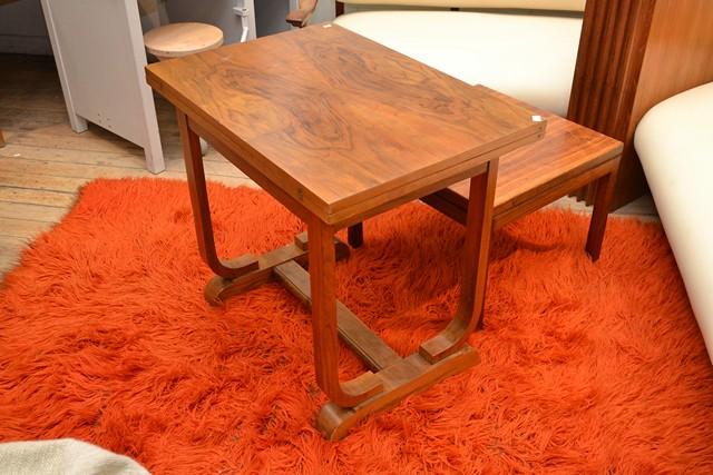 Appraisal: A FRENCH ART DECO WALNUT FLIP TOP TABLE