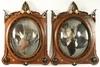 Appraisal: DISPLAY FRAMES - Pair of ca - walnut display frames