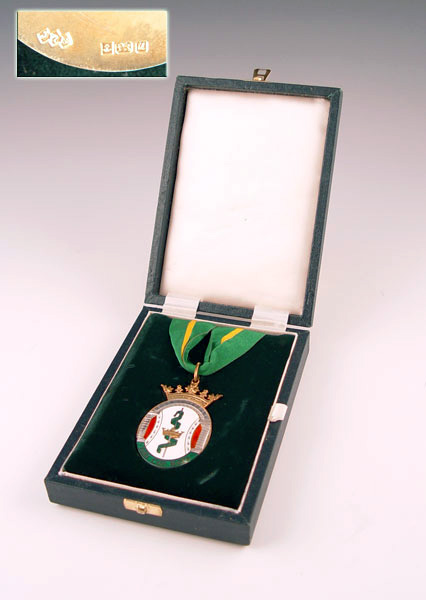 Appraisal: BRITISH STERLING ENAMEL LORDSHIP MEDAL Lord of the Manor of