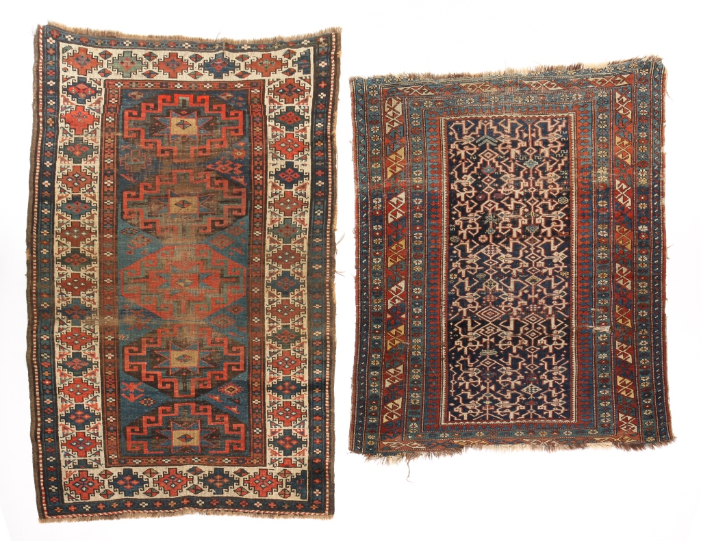 Appraisal: TWO ORIENTAL RUGS First quarter th century Kuba with multiple