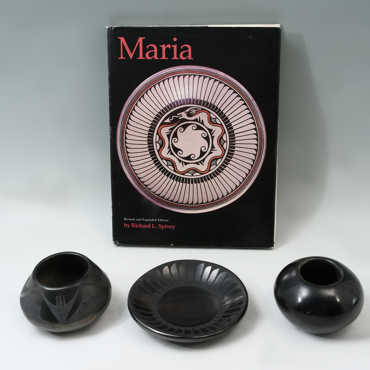 Appraisal: NATIVE AMERICAN MARIA MARTINEZ PC POTTERY pieces by renowned Pueblo