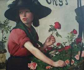 Appraisal: E H Kennington English - The Flower Seller oil on