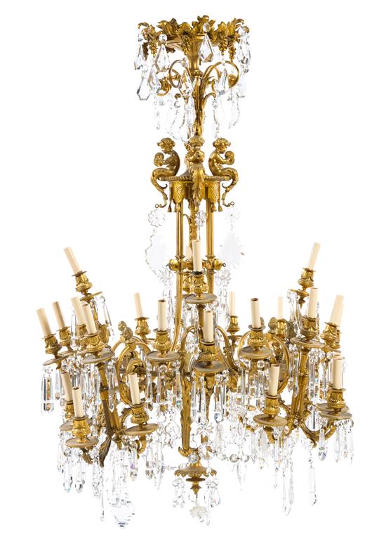 Appraisal: Sale Lot A Neoclassical Gilt Bronze Thirty-Two-Light Chandelier cast with