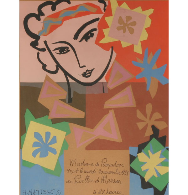 Appraisal: Henri Matisse French - Madame de Pompadour silkscreen x image