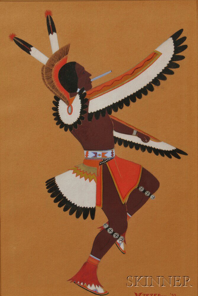 Appraisal: Framed Painting of an Eagle Dancer by Stephen Mapope -