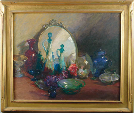 Appraisal: WILL ROWLAND DAVIS American - GLASS Oil on canvas still