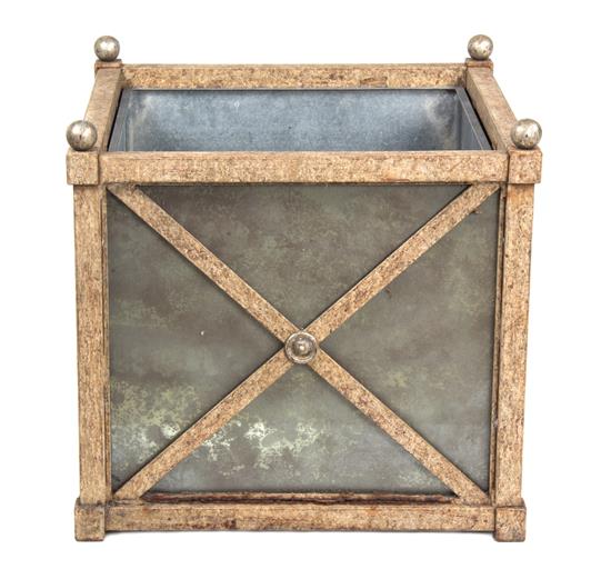 Appraisal: Sale Lot A Metal and Antiqued Mirror Planter th century