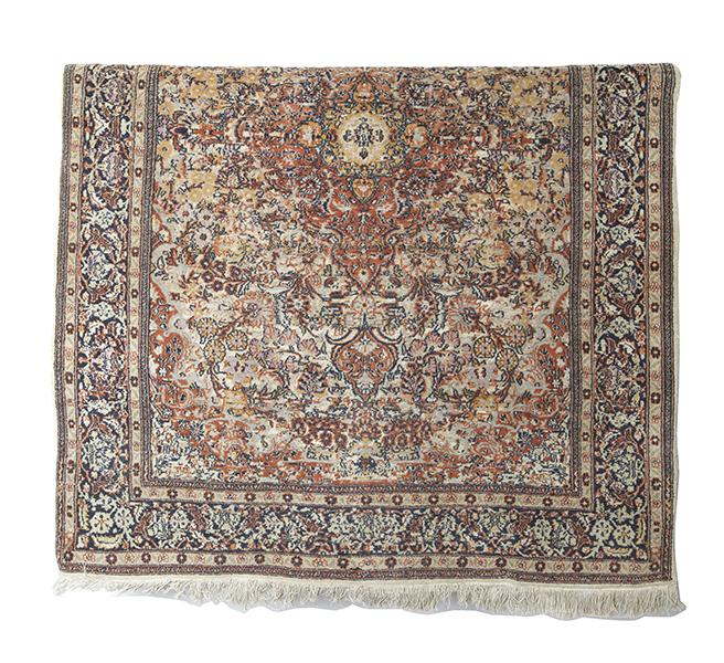 Appraisal: A FINE EARLY MID TH CENTURY PART SILK TABRIZ CARPET