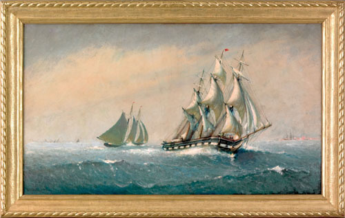 Appraisal: Marshall Johnson American - oil on canvas seascape titled Clipper