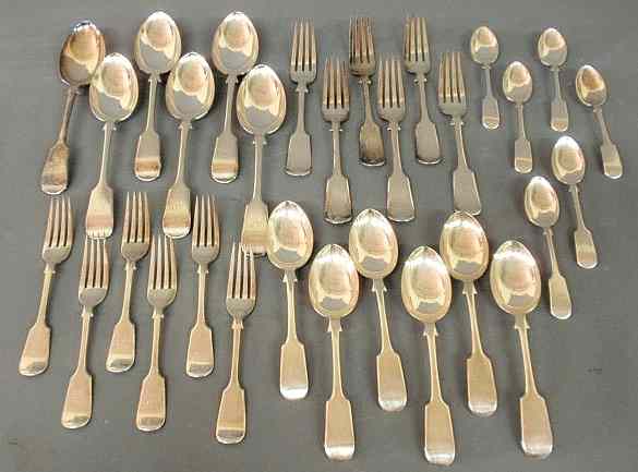 Appraisal: Set of Continental silver flatware all monogrammed dP to include