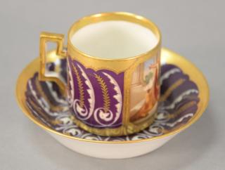 Appraisal: Royal Vienna hand painted cup and saucer cup ht saucer