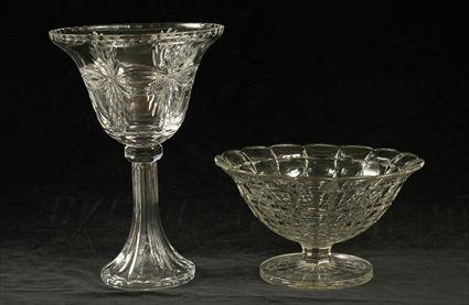 Appraisal: Two Glass Articles Including a tall footed bowl and a