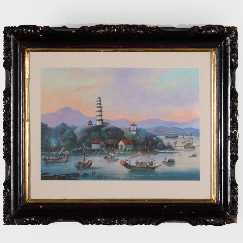 Appraisal: Chinese Export School View of the Tchin-Shan Gouache on paper