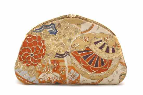 Appraisal: A Judith Leiber Floral Silk and Crystal Evening Clutch with