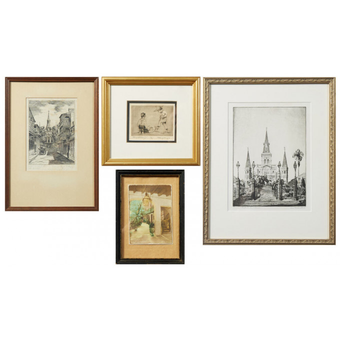 Appraisal: Group of Three Etchings and One Photograph consisting of Alice