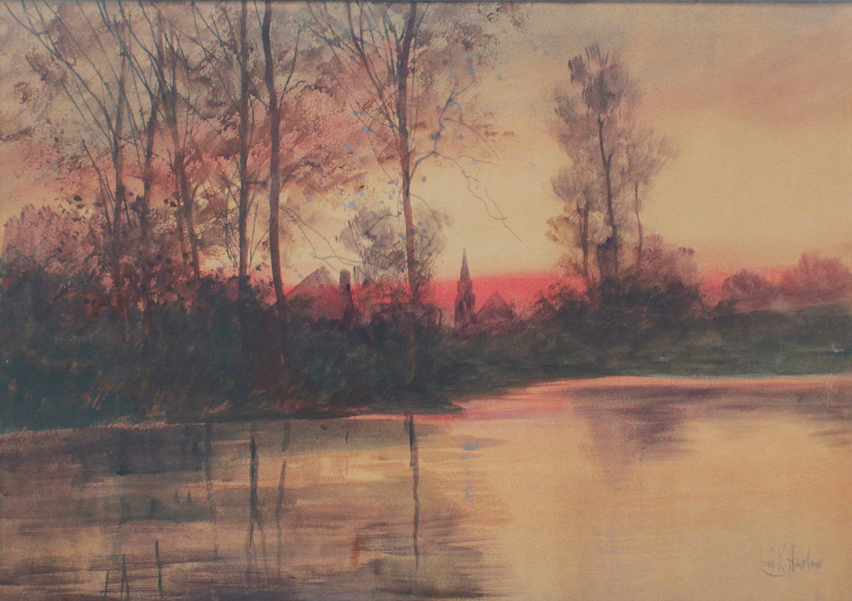 Appraisal: HARLOW Louis Kinney American - Sunrise on the Village by