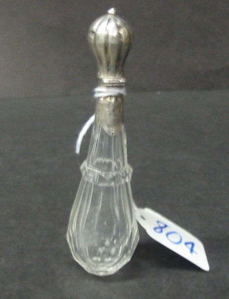 Appraisal: A SWEDISH STERLING SILVER CUT CRYSTAL PERFUME FLACON in a