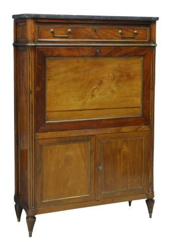 Appraisal: French Louis XVI style mahogany secretaire a abattant late th