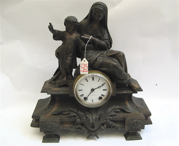 Appraisal: SETH THOMAS SONS CO FIGURAL MANTLE CLOCK Madonna and Child