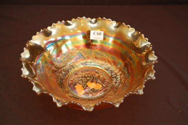 Appraisal: CARNIVAL GLASS BOWL KANGAROO MOTIF