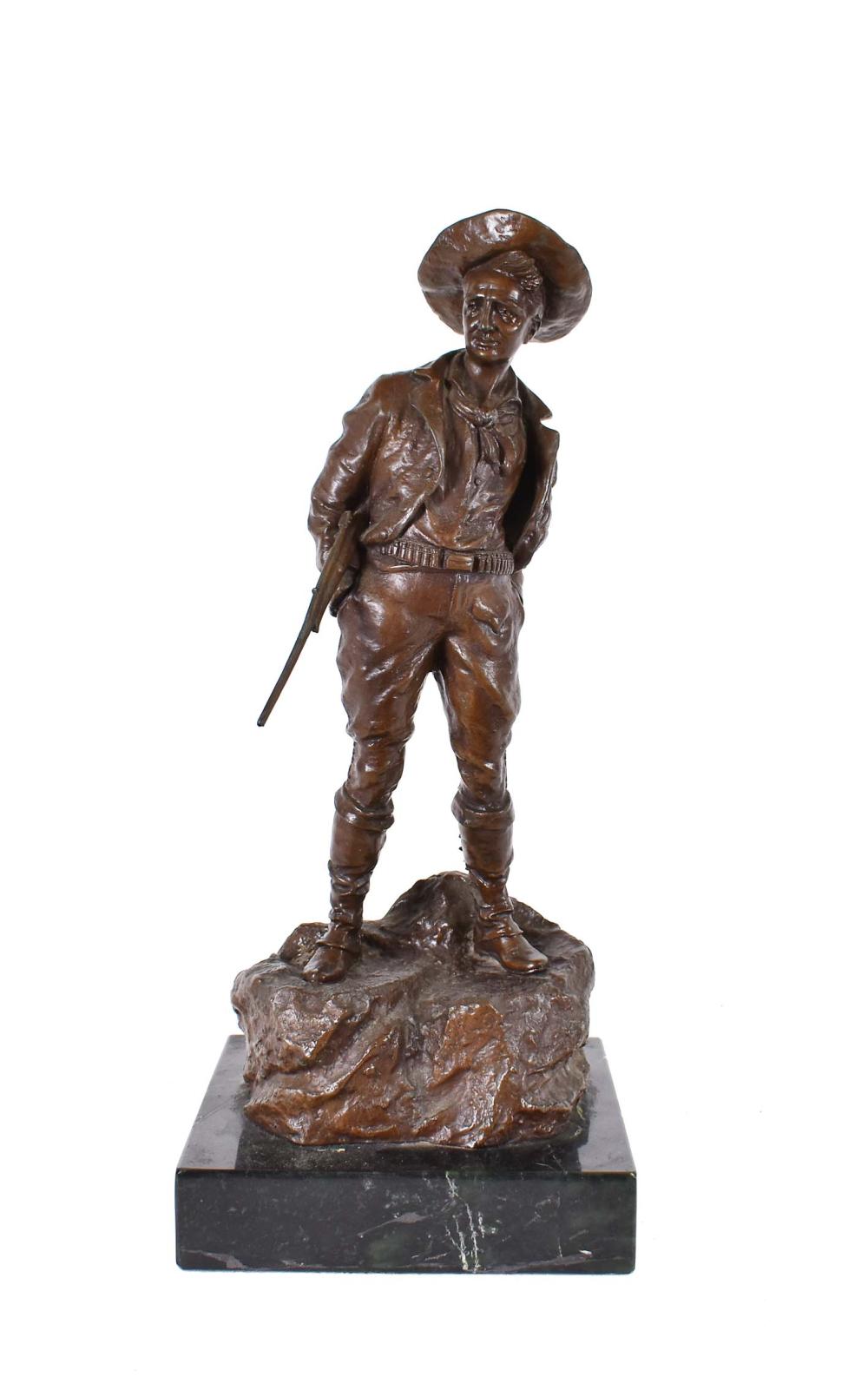 Appraisal: AFTER CARL KAUBA BRONZE COWBOY AUSTRIAN - Signed on the