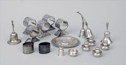 Appraisal: Seven Assorted Victorian Silverplate Napkin Rings Together with sterling silver