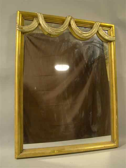 Appraisal: CLASSICAL STYLE GILTWOOD MIRROR the rectangular plate within a molded