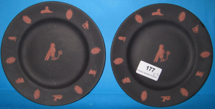 Appraisal: Wedgwood Jasperware pair of Egyptian Design Plates cm Diameter