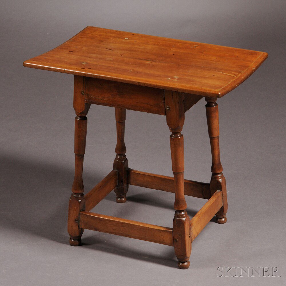 Appraisal: Maple Turned Tap Table New England mid- th century the