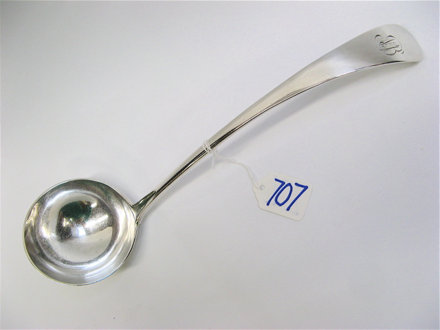 Appraisal: LONDON STERLING SILVER PUNCH LADLE curved handle inches length English