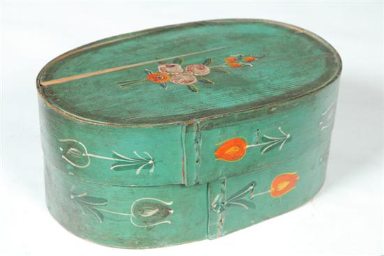 Appraisal: BRIDE'S BOX American or European mid th century bentwood Oval