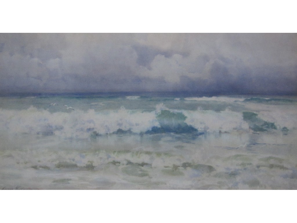 Appraisal: GEORGE COCKRAM RI RCA - BREAKING WAVES Watercolour signed x