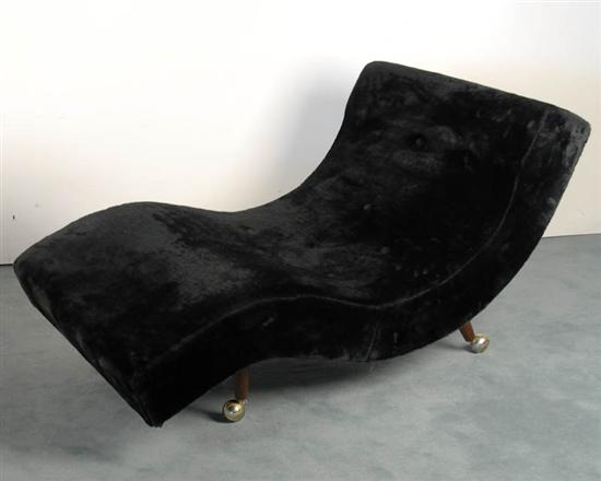 Appraisal: Black Velvet Oversized Wave-shape Chair paper label made by Carter