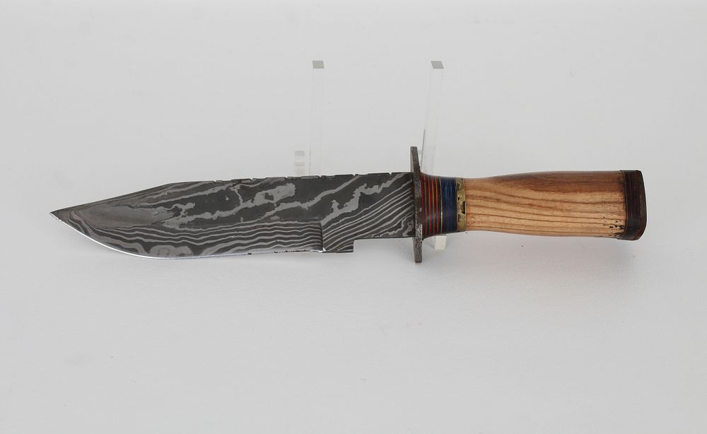 Appraisal: Louis Martin Damascus Knife Blade Length in Overall Length in