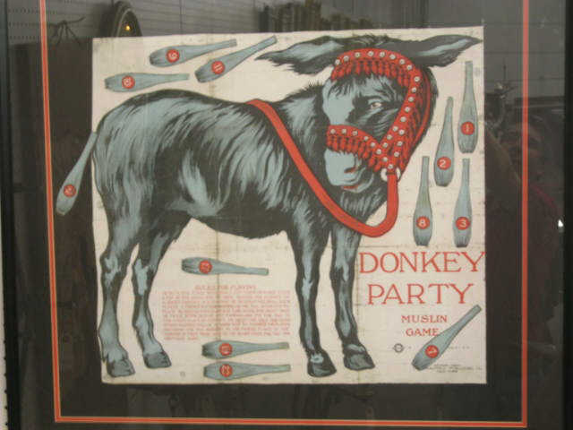 Appraisal: Antique Framed Pin the Tail on the Donkey Game