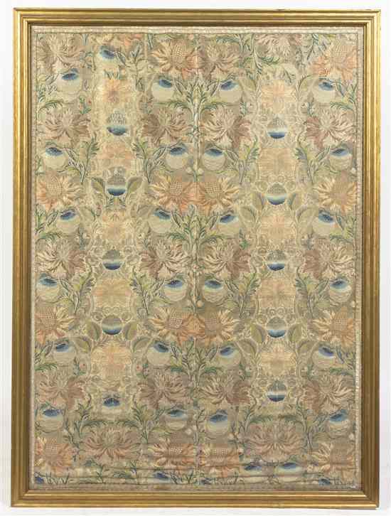 Appraisal: A Metallic Thread Embroidered Panel of rectangular form with a