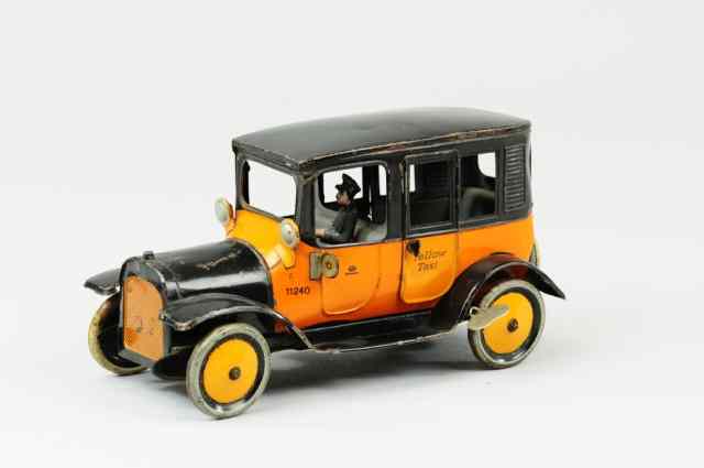 Appraisal: YELLOW TAXI Bing Germany classic orange and black body reads