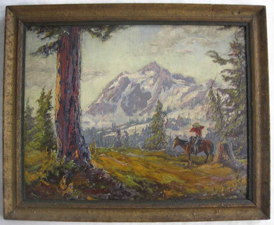 Appraisal: JACK SHAW OIL ON BOARD Washington Kansas born Mount Shukson