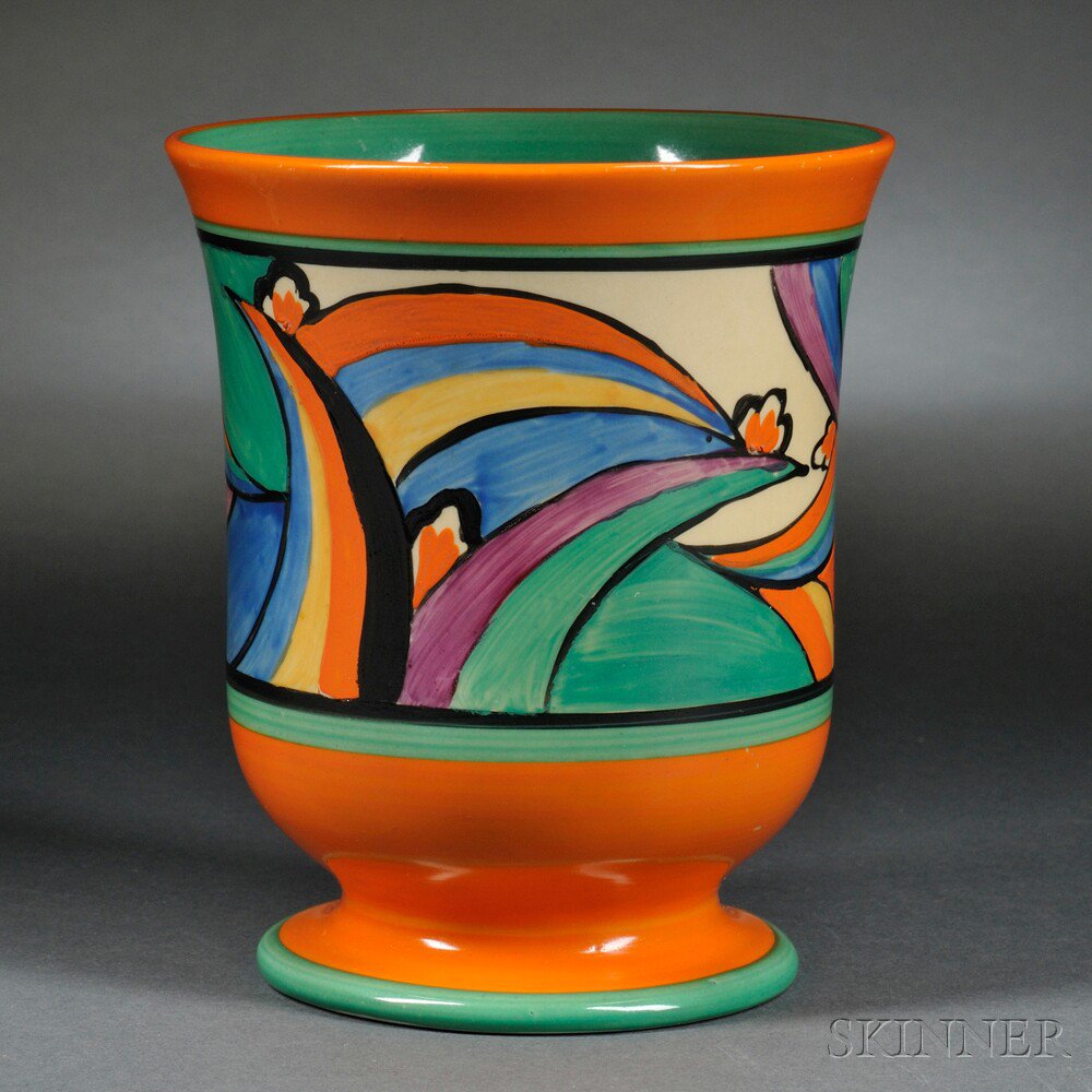 Appraisal: Clarice Cliff Comet Pedestal Vase England c Fantasque ware polychrome