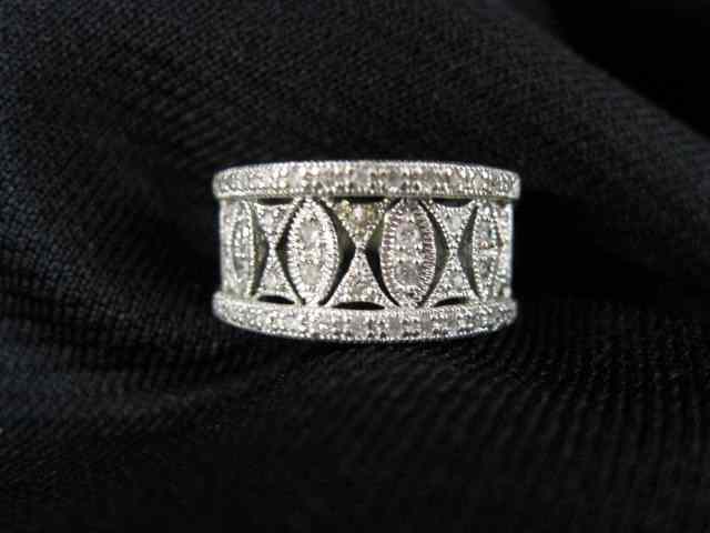 Appraisal: Diamond Ring diamonds in k white gold wide openwork band