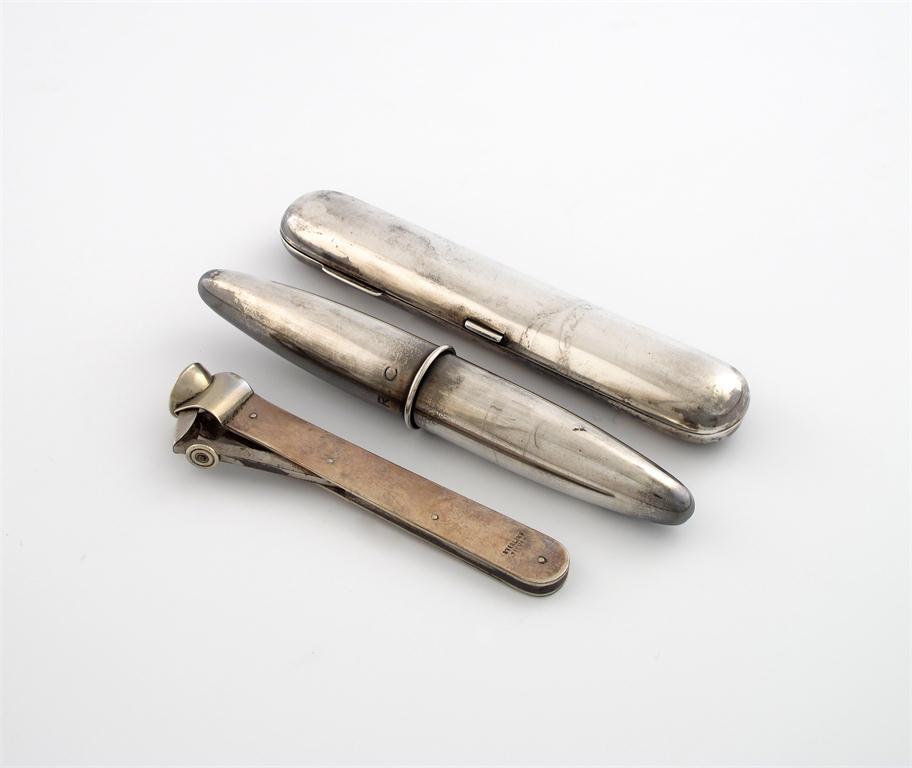 Appraisal: An Edwardian silver single cigar case