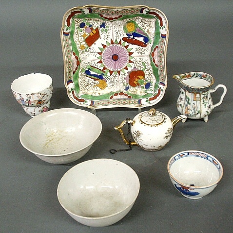 Appraisal: - Seven pieces of Asian porcelain to incl a square