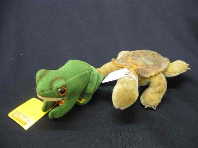 Appraisal: Steiff Animals Froggy and Turtle frog is - '' tall