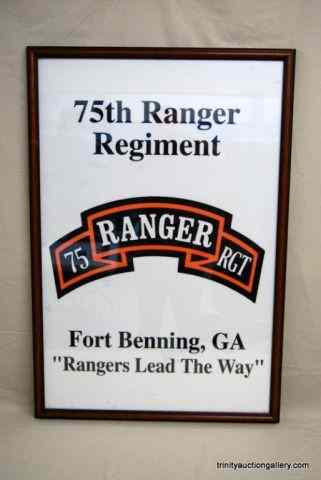 Appraisal: Large Framed th Ranger Regiment PosterFrom Fort Benning GA Nicely