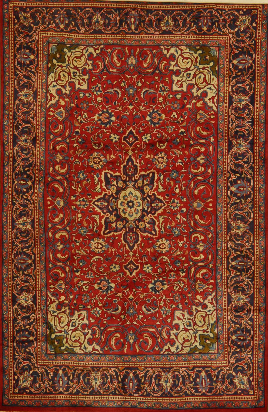 Appraisal: ORIENTAL RUG SAROUK MAHAL ' x ' Dark blue medallion