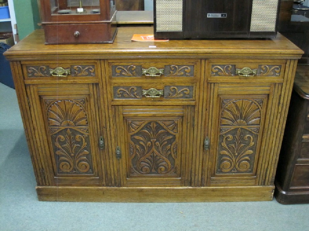 Appraisal: Carved oak sideboard