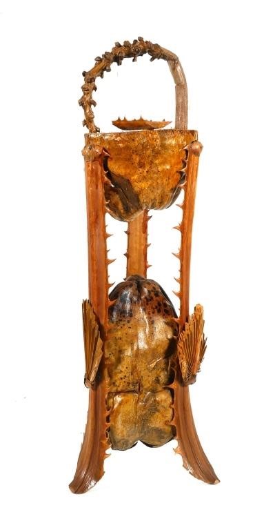 Appraisal: Rustic and exceptionally hazardous smoking stand early th century made