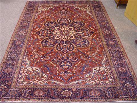 Appraisal: PERSIAN HAND WOVEN AHAR HERIZ RUG - X