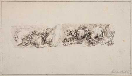 Appraisal: STEFANO DELLA BELLA Italian - Study of Two Dogs and