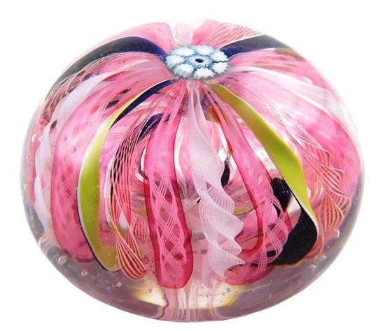 Appraisal: PAPERWEIGHT Antique American Boston Sandwich glass paperweight clear and round